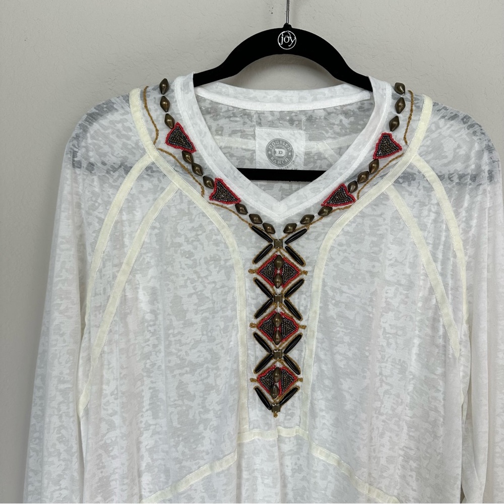 Double D Ranch Sheer Embellished and Beaded Long Sleeve Tunic 1X - Picture 2 of 12